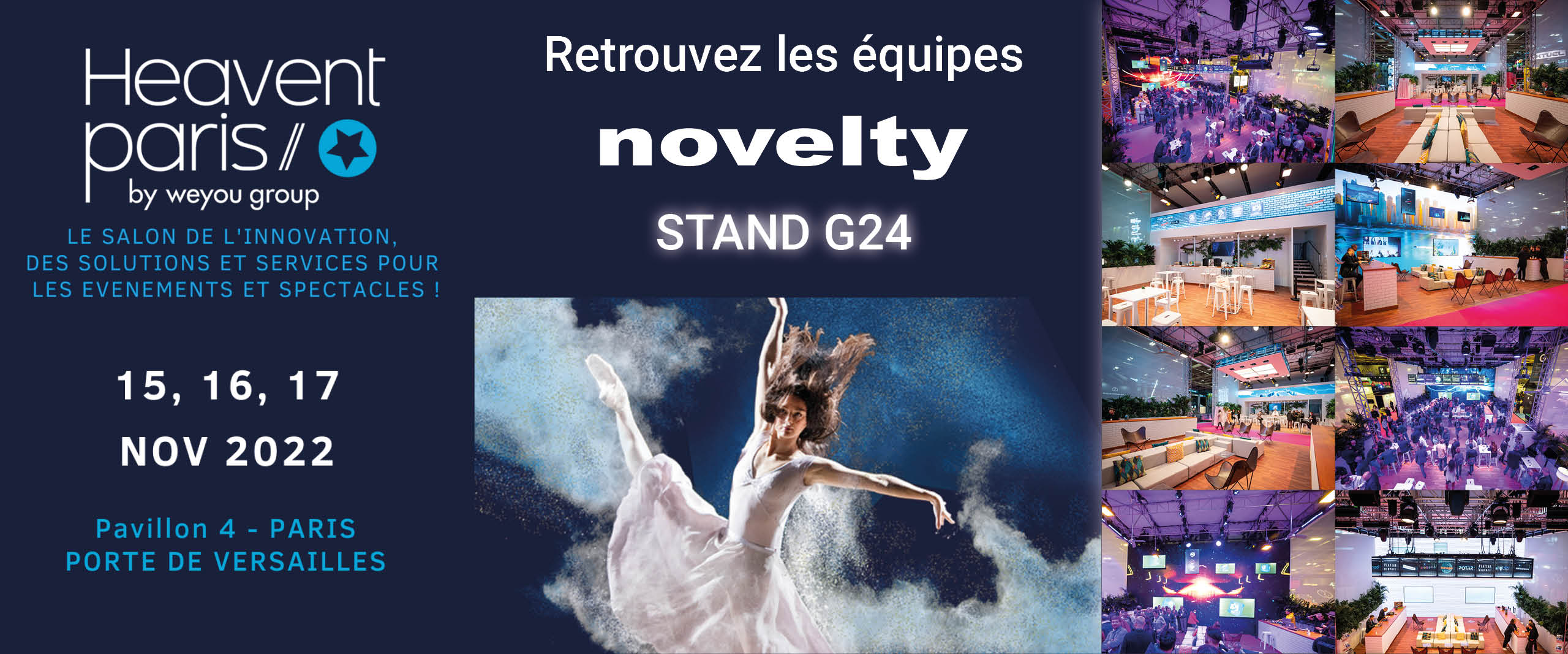 Visuel Retrouvez les équipes NOVELTY - Salon HEAVENT Paris 2022 - STAND G24